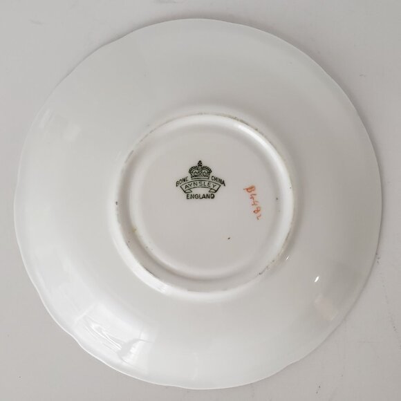 Vintage Aynsley English Bone China Cobalt Cup Saucer Woodland Scene Rare - Picture 10 of 10